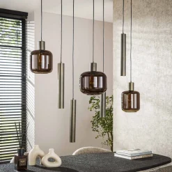Hanglamp Bronza Mix 4+3-Lichts Bruin - Giga Meubel