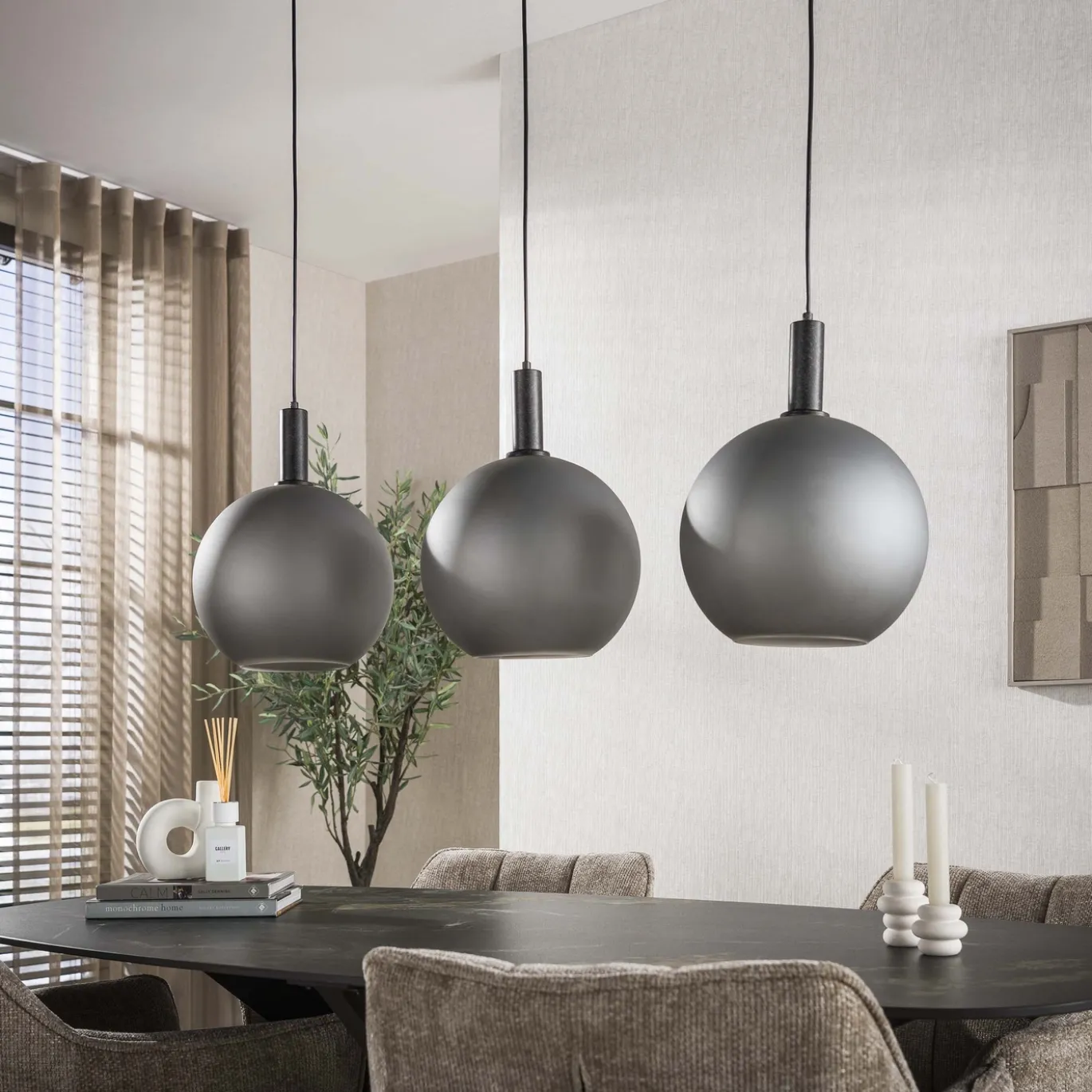 Hanglamp Bubble Frosted 3-lichts Frosted Grijs - Giga Meubel