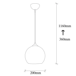 Hanglamp Camini Bol 1-Lichts Honing