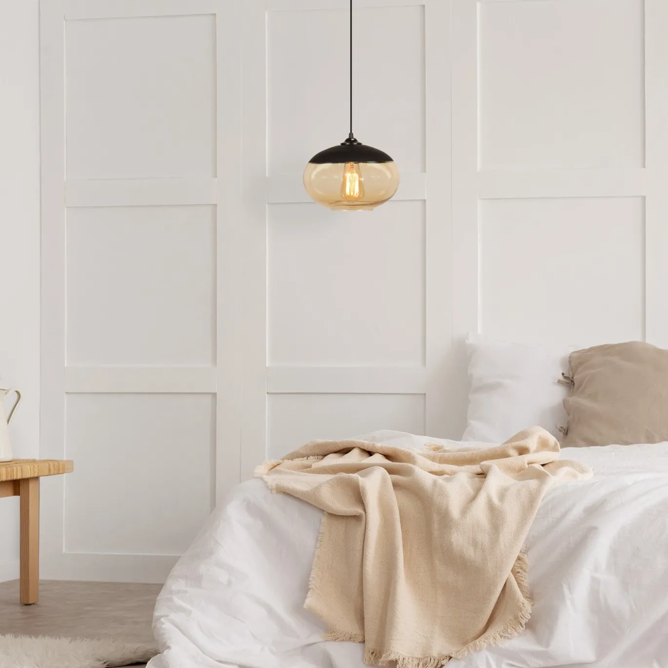 Hanglamp Camini Zwart/Amber