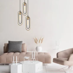 Hanglamp Cerco Goud/Zwart 3-Lichts