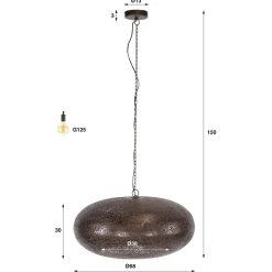Hanglamp Cielo 1-lichts Antiek Koper Ø68cm - Giga Meubel