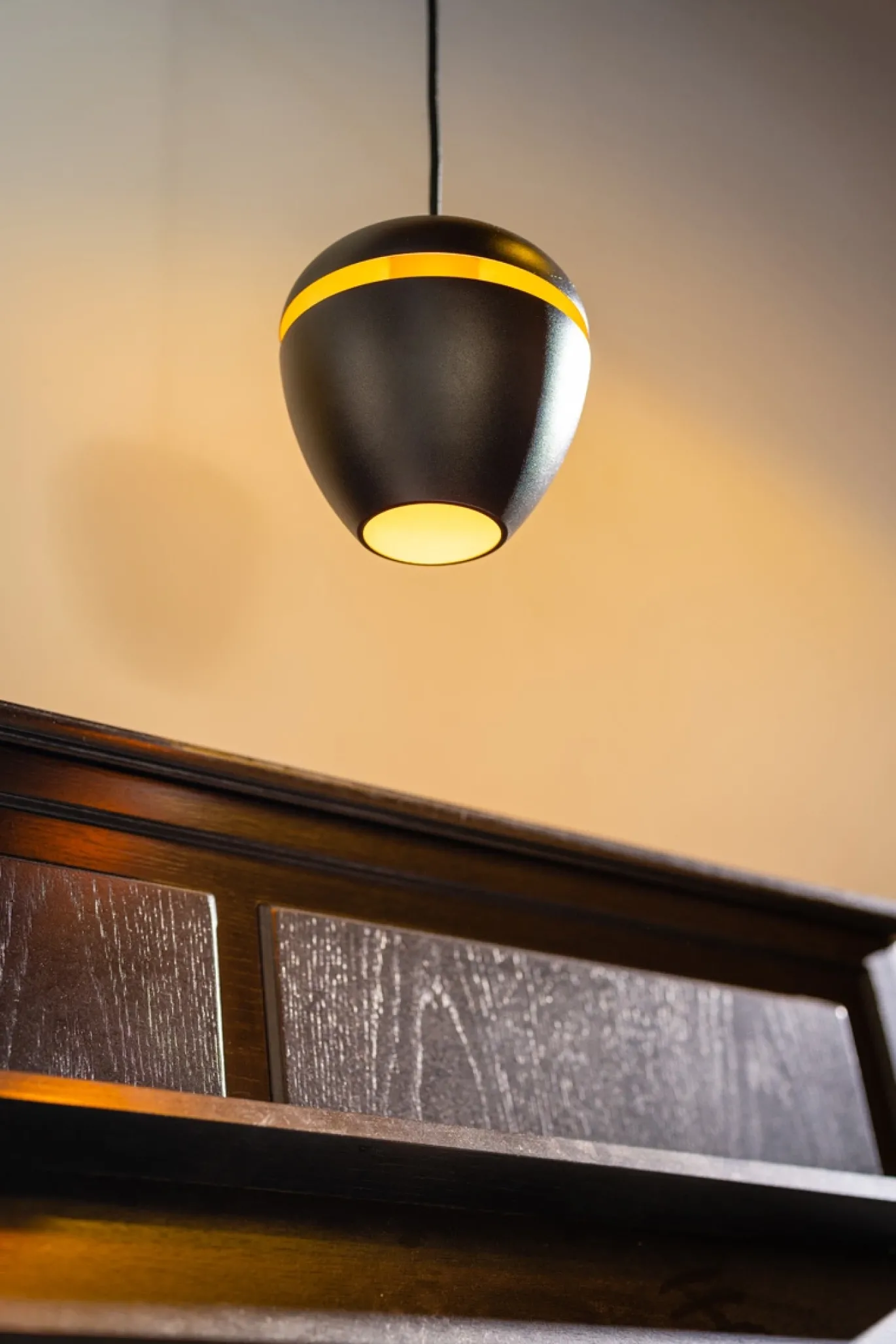 Hanglamp Claire 1-Lichts Zwart/Messing - Giga Meubel