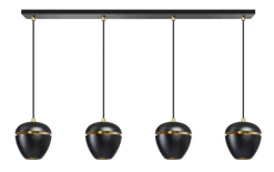 Hanglamp Claire 4-Lichts Zwart - Giga Meubel