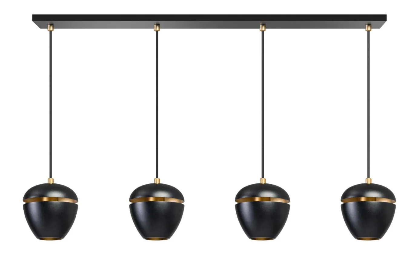 Hanglamp Claire 4-Lichts Zwart - Giga Meubel