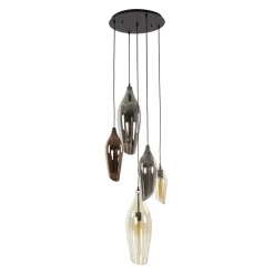Hanglamp Cocoon Mix 5-Lichts Getrapt Glas - Giga Meubel