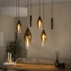 Hanglamp Cocoon Pendel 4+3-lichts Sienna Bruin-shaded - Giga Meubel