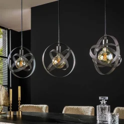 Hanglamp Cosmos Mesh 3-Lichts Artic Zwart - Giga Meubel