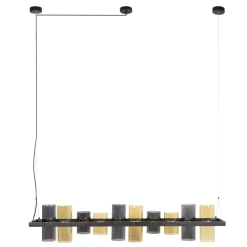 Hanglamp Cylinder Mixed Glass 10-Lichts - Giga Meubel