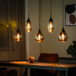 Hanglamp Daina 5-lichts Smoke Glass - Giga Meubel