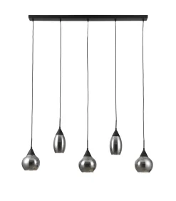 Hanglamp Daina 5-lichts Smoke Glass - Giga Meubel