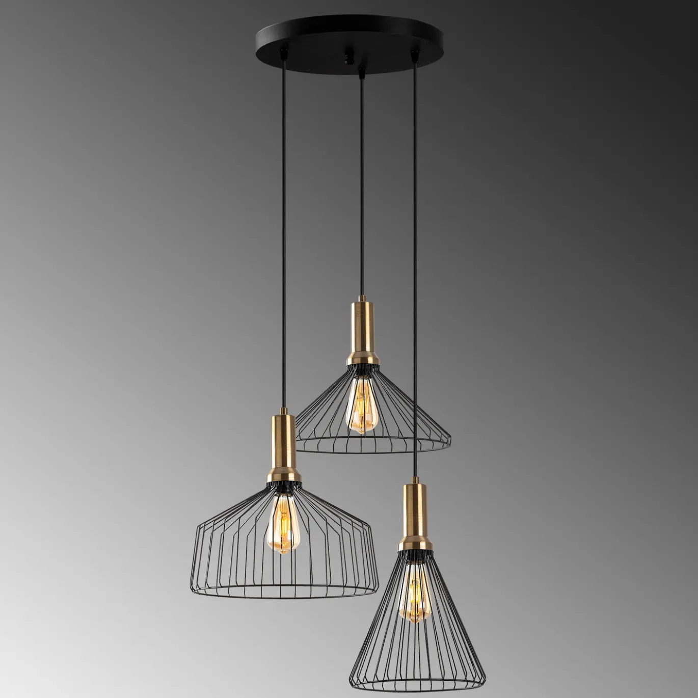 Hanglamp Dear 3-Lichts Zwart