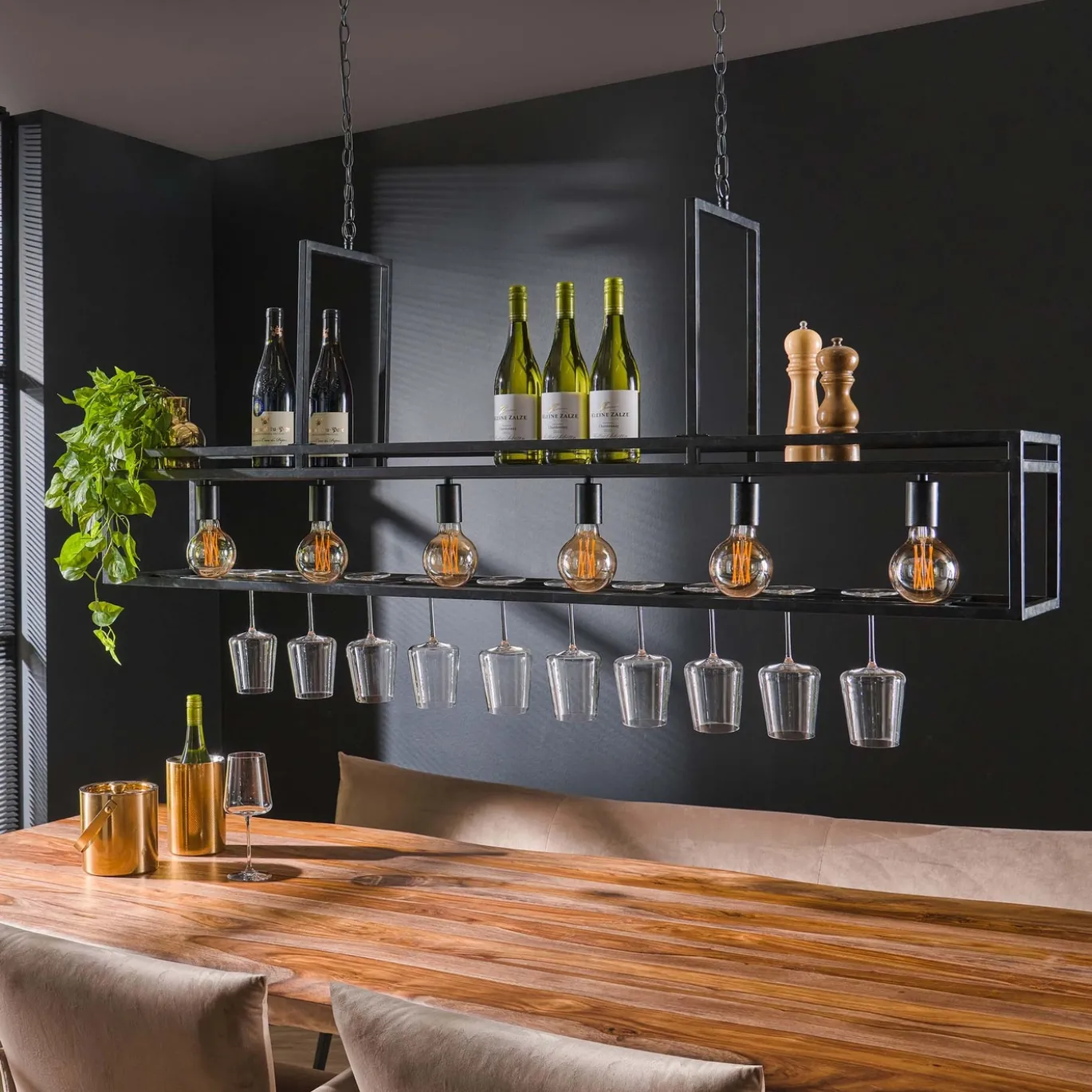 Hanglamp Decorate 6-Lichts Charcoal - Giga Meubel