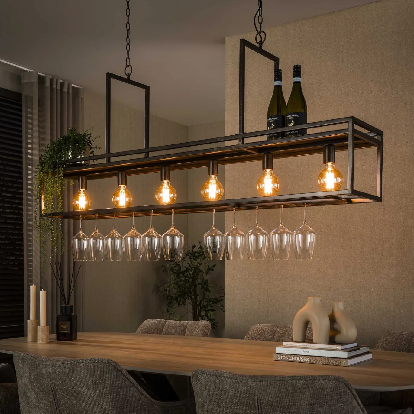 Hanglamp Decorate 6-lichts Urban Bruin - Giga Meubel