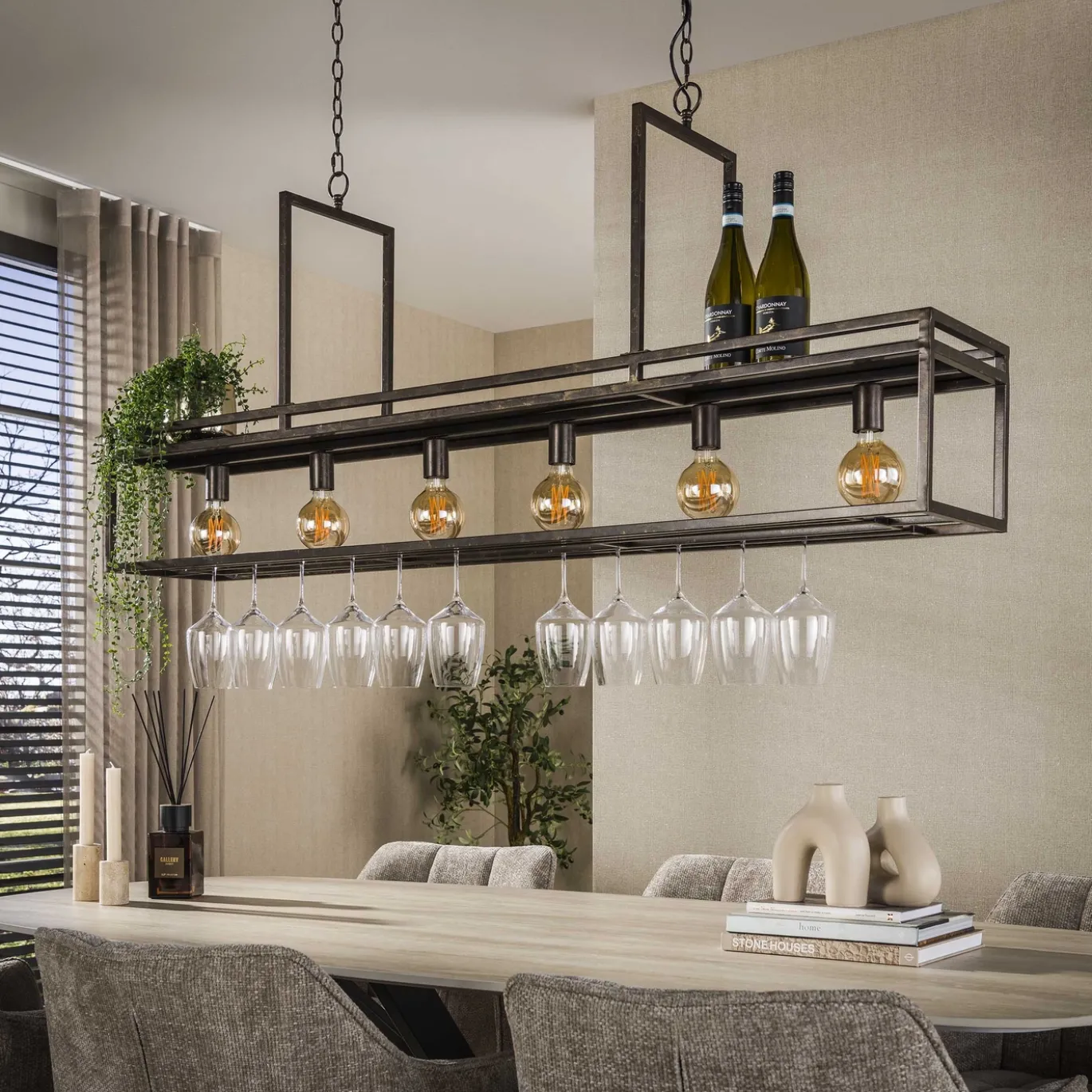 Hanglamp Decorate 6-lichts Urban Bruin - Giga Meubel