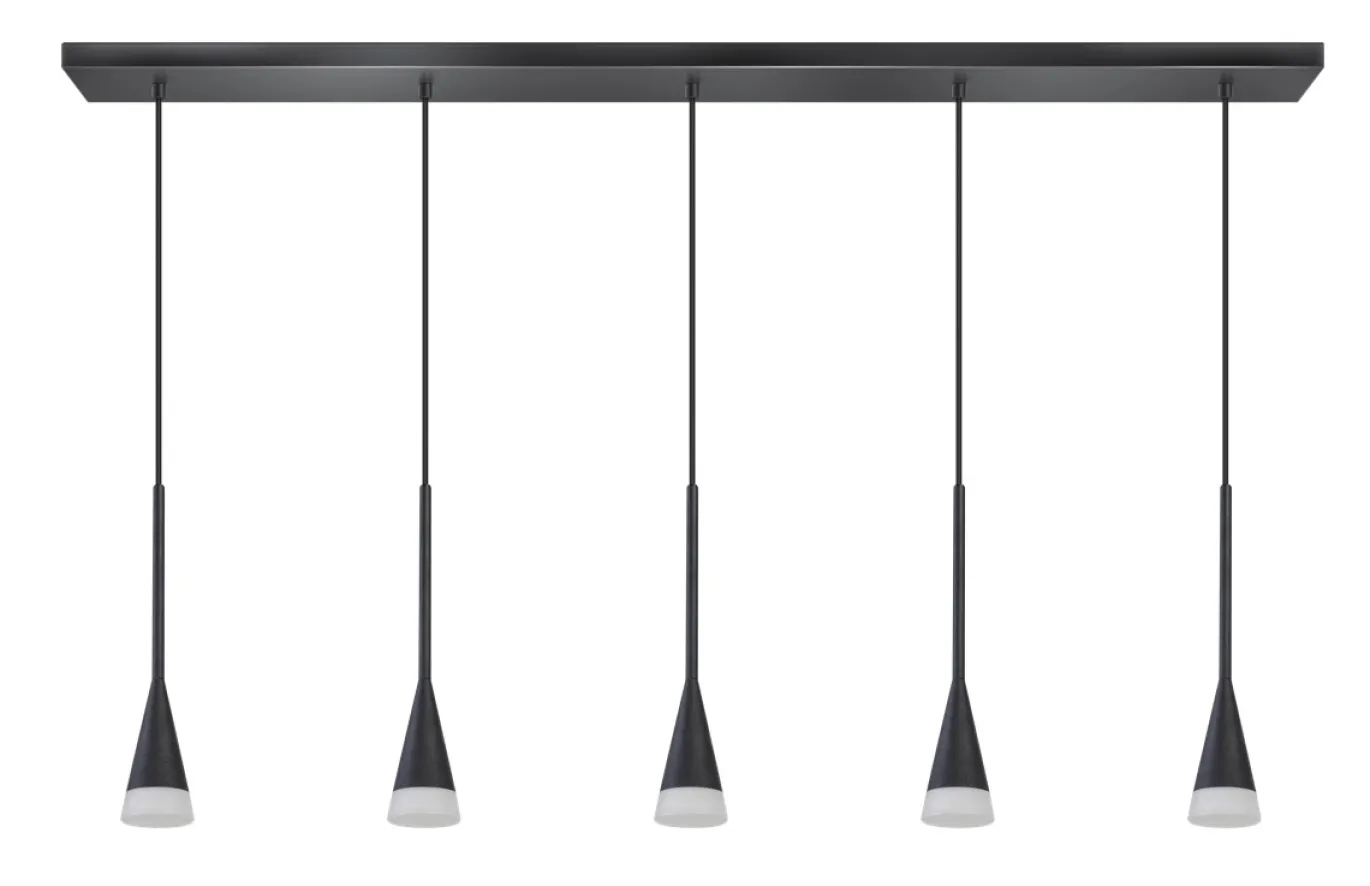 Hanglamp Defender 5-Lichts Zwart - Giga Meubel