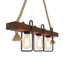 Hanglamp Demir Kütük 3-Lichts Walnoot