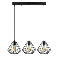 Hanglamp Diamond Zwart 3-Lichts