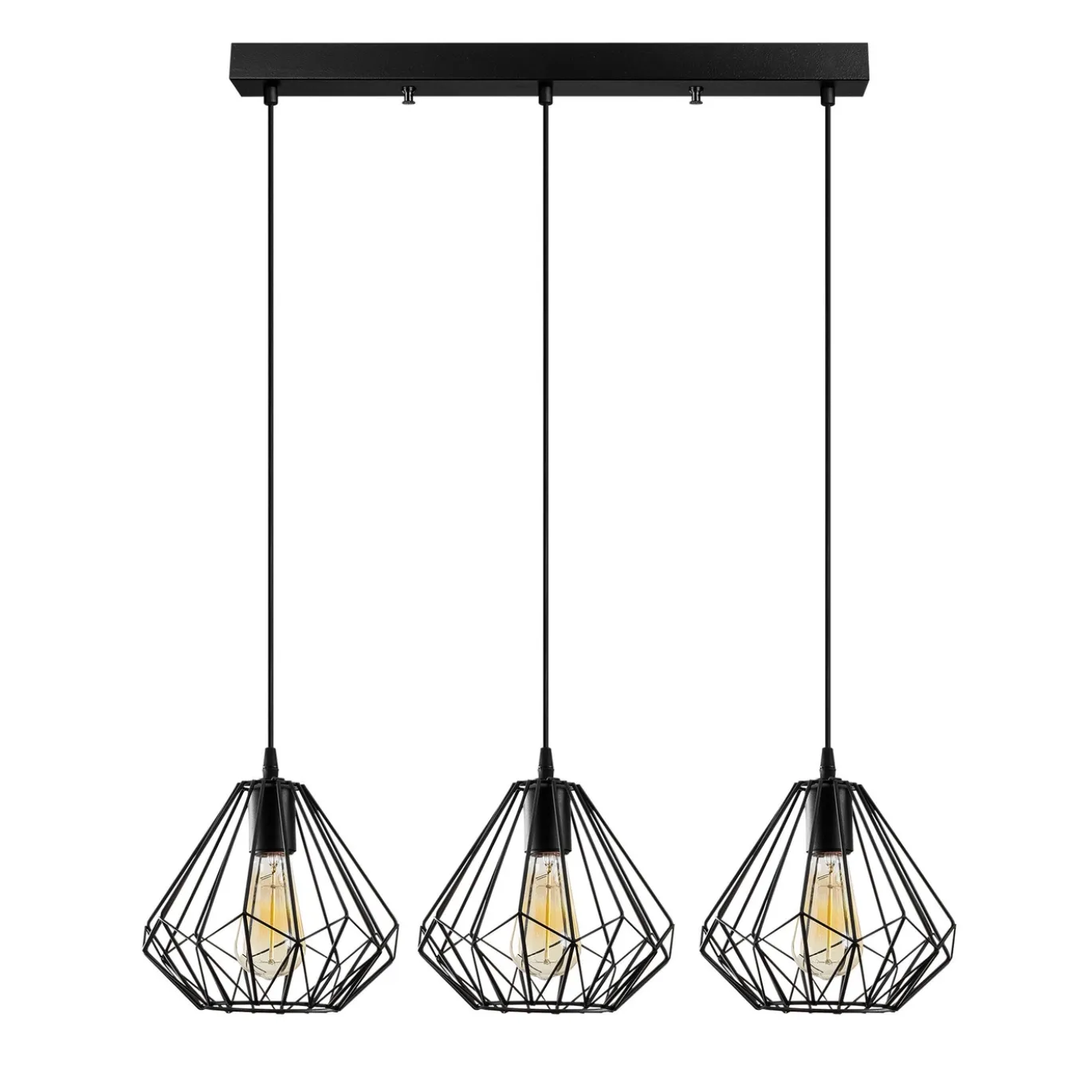 Hanglamp Diamond Zwart 3-Lichts