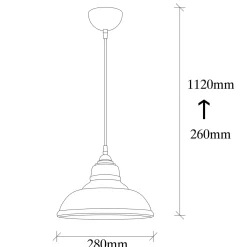 Hanglamp Dilberay Zwart Ø28cm