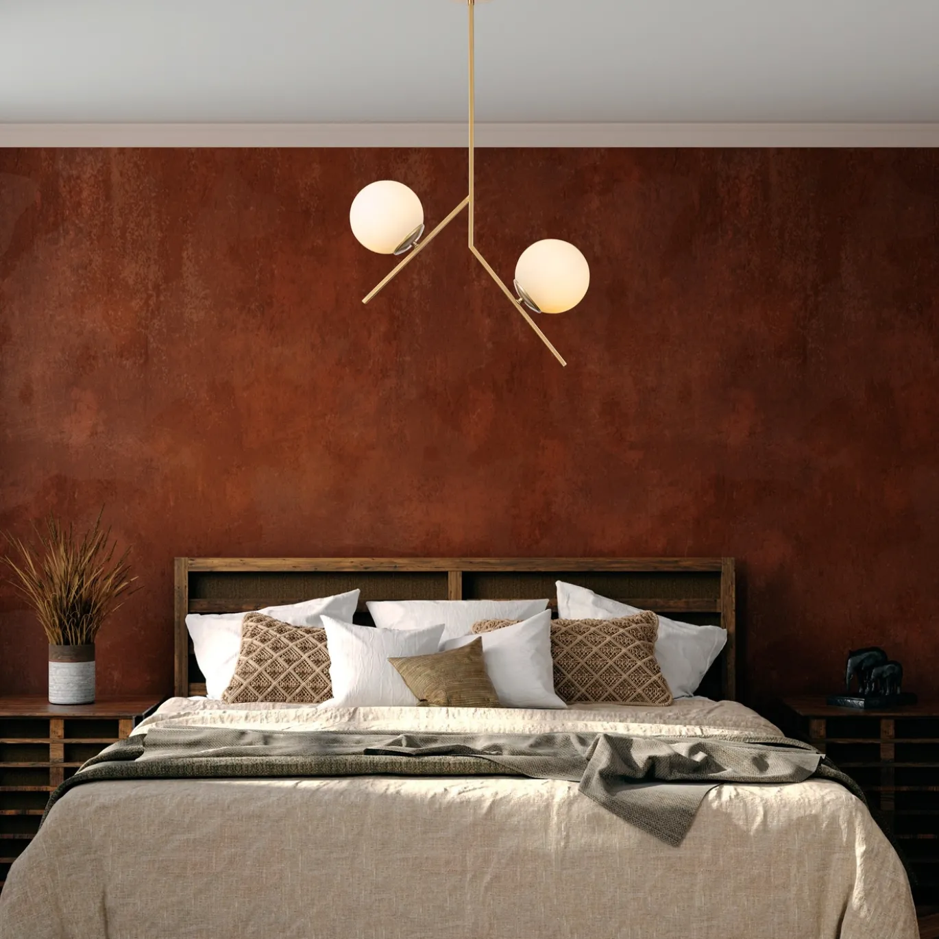 Hanglamp Dolunay Goud 2-Lichts