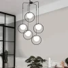Hanglamp Dolunay 5-Lichts Zwart/Wit