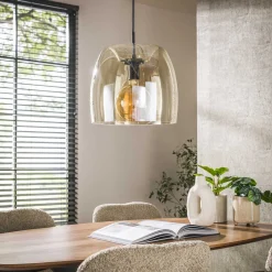Hanglamp Drift Glass 1-Lichts Amber - Giga Meubel