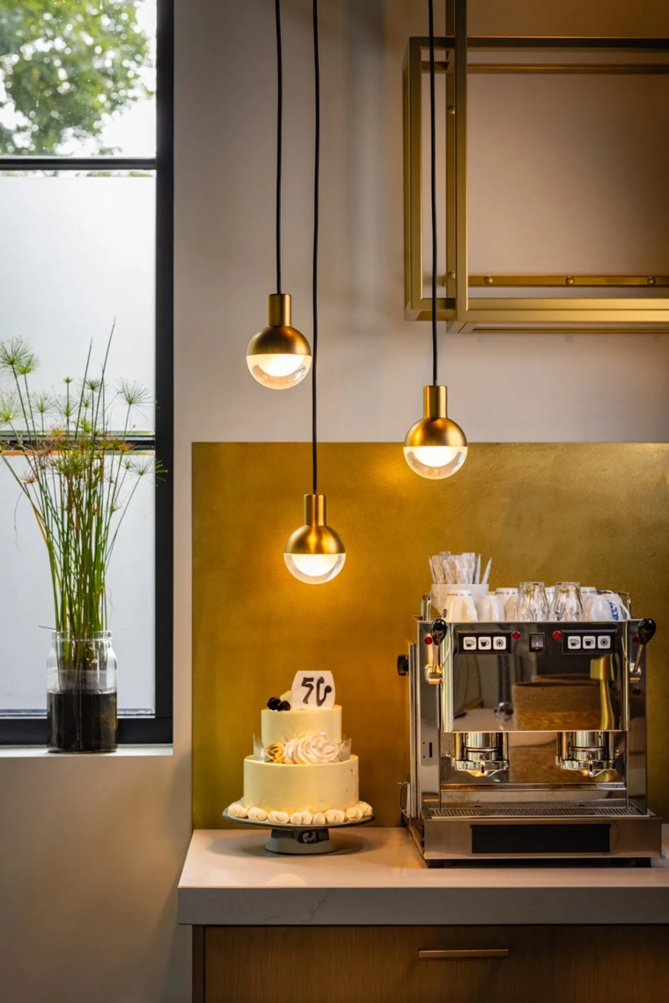 Hanglamp Drop 3-Lichts Getrapt Goud - Giga Meubel