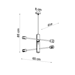Hanglamp Duomo 6-Lichts Zwart - Giga Meubel