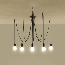 Hanglamp Edison Zwart 5-Lichts - Giga Meubel