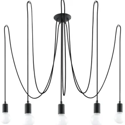 Hanglamp Edison Zwart 5-Lichts - Giga Meubel