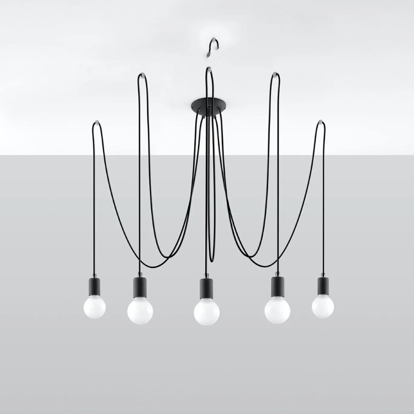 Hanglamp Edison Zwart 5-Lichts - Giga Meubel