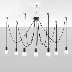 Hanglamp Edison Zwart 7-Lichts - Giga Meubel