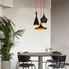Hanglamp Elmas Zwart 3-Lichts Getrapt