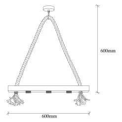 Hanglamp Erebos Hout 3-Lichts