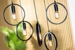 Hanglamp Evi 5-Lichts Getrapt Zwart - Giga Meubel