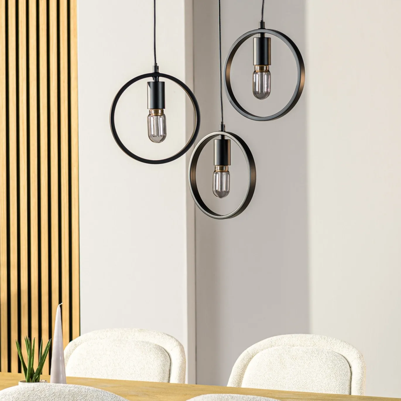 Hanglamp Evi 3-Lichts Zwart - Giga Meubel