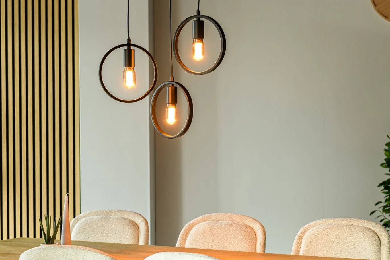 Hanglamp Evi 3-Lichts Zwart - Giga Meubel