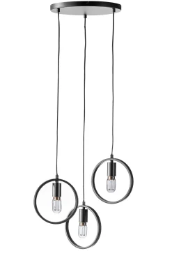 Hanglamp Evi 3-Lichts Zwart - Giga Meubel