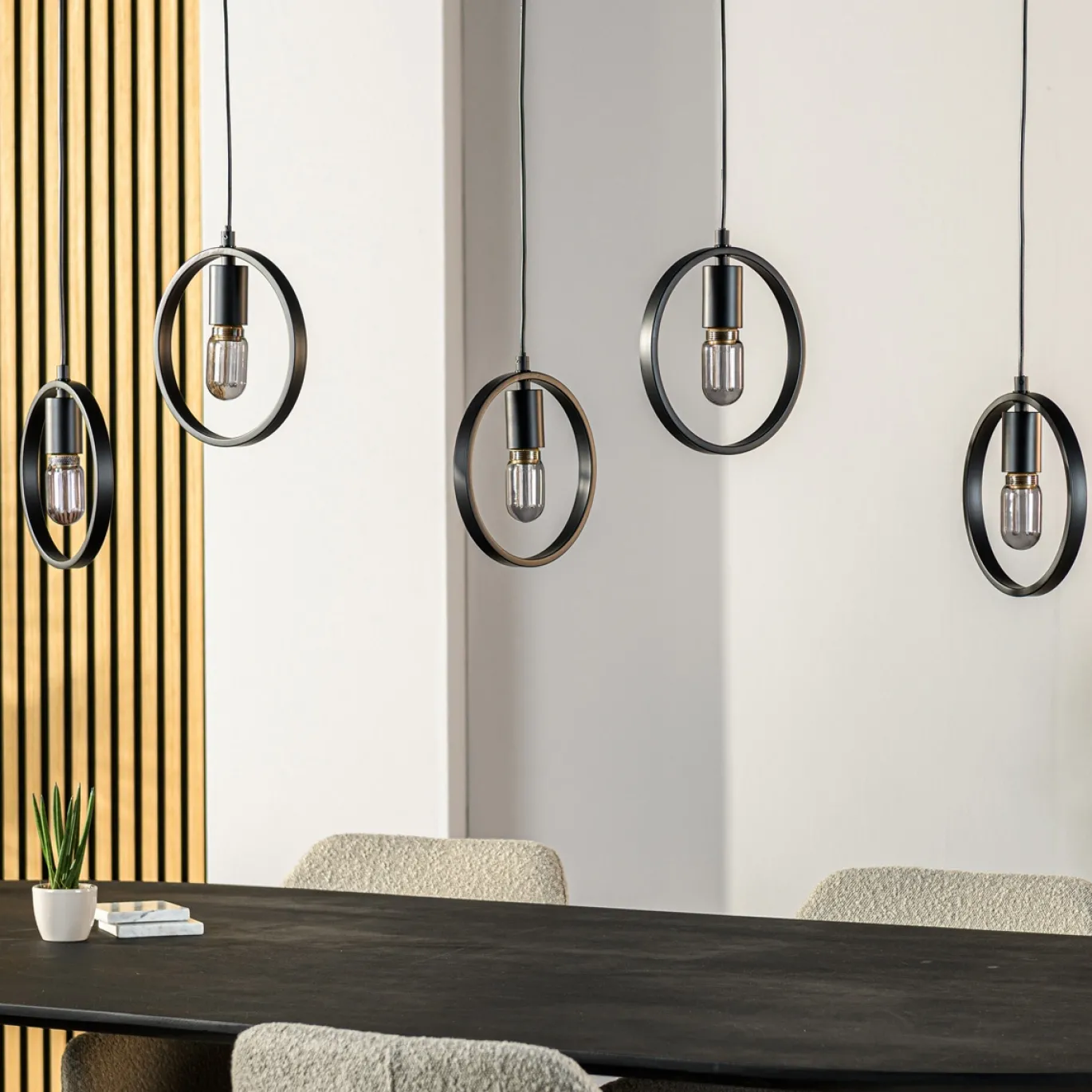 Hanglamp Evi 5-Lichts Zwart - Giga Meubel