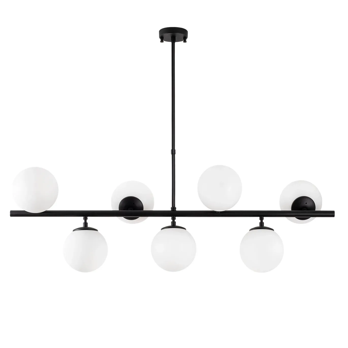 Hanglamp Fazli Metaal Zwart Wit 7-Lichts