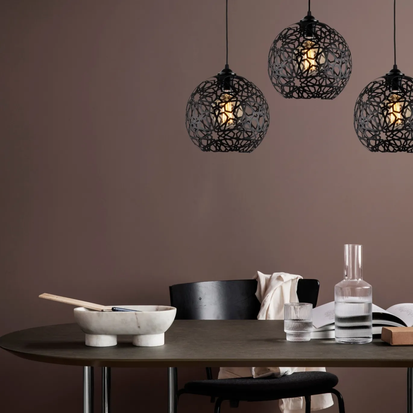 Hanglamp Fellini Zwart 3-Lichts