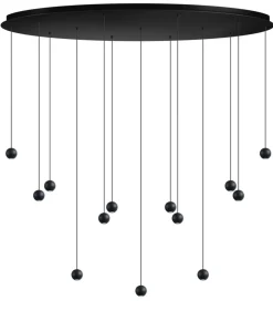 Hanglamp Grace Oval 13-Lichts Zwart - Giga Meubel