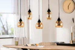 Hanglamp Grietje 5-Lichts Amber Glas - Giga Meubel
