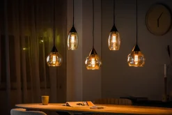 Hanglamp Grietje 5-Lichts Amber Glas - Giga Meubel