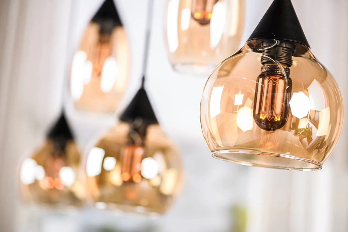 Hanglamp Grietje 5-Lichts Amber Glas - Giga Meubel