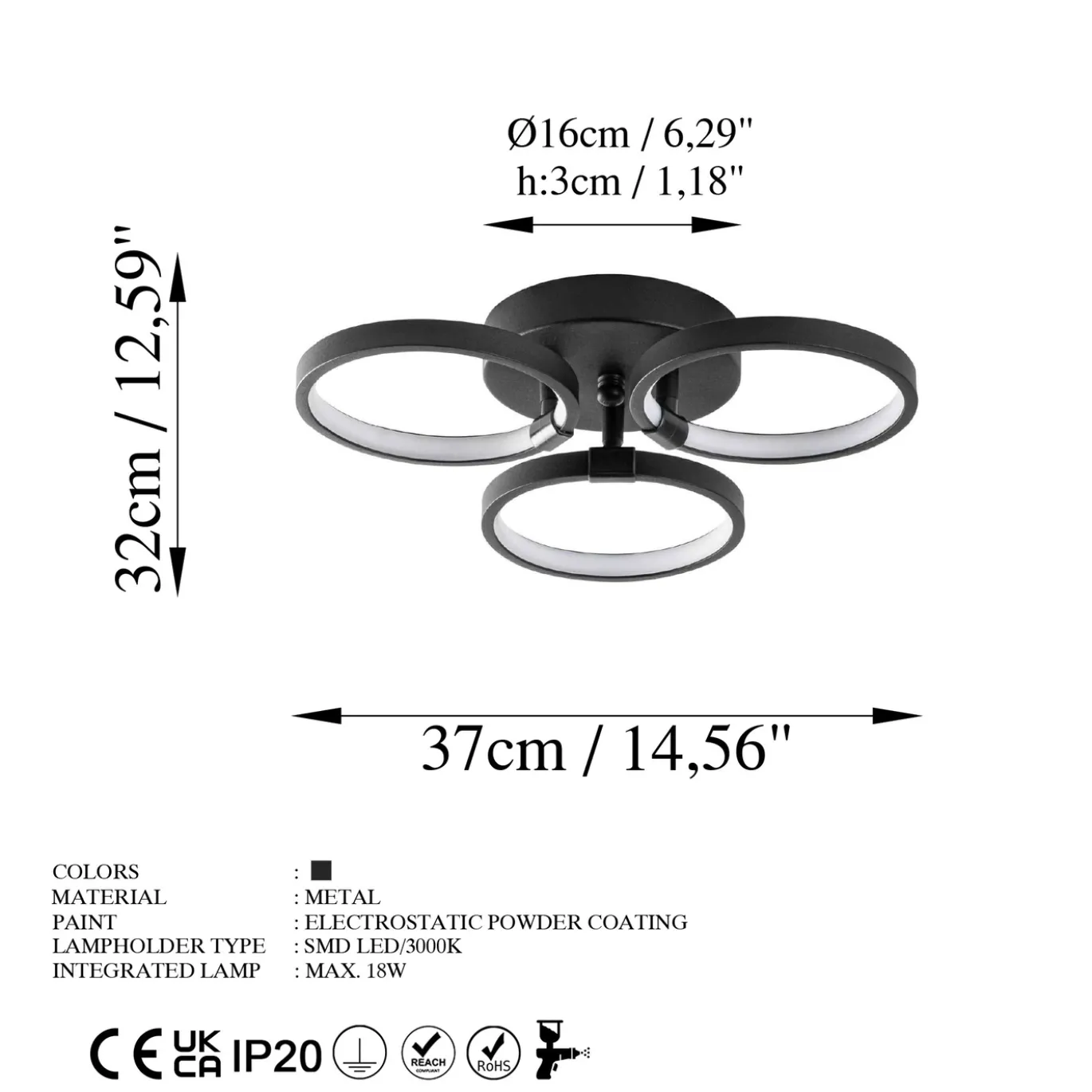 Hanglamp Halka Zwart