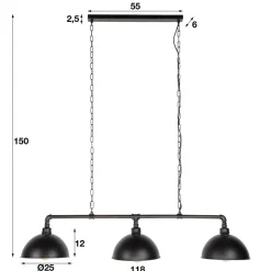 Hanglamp Industrieel 3-Lichts - Giga Meubel