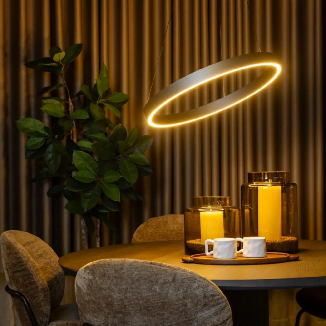Hanglamp Jayden Champagne Dimbaar - Giga Meubel