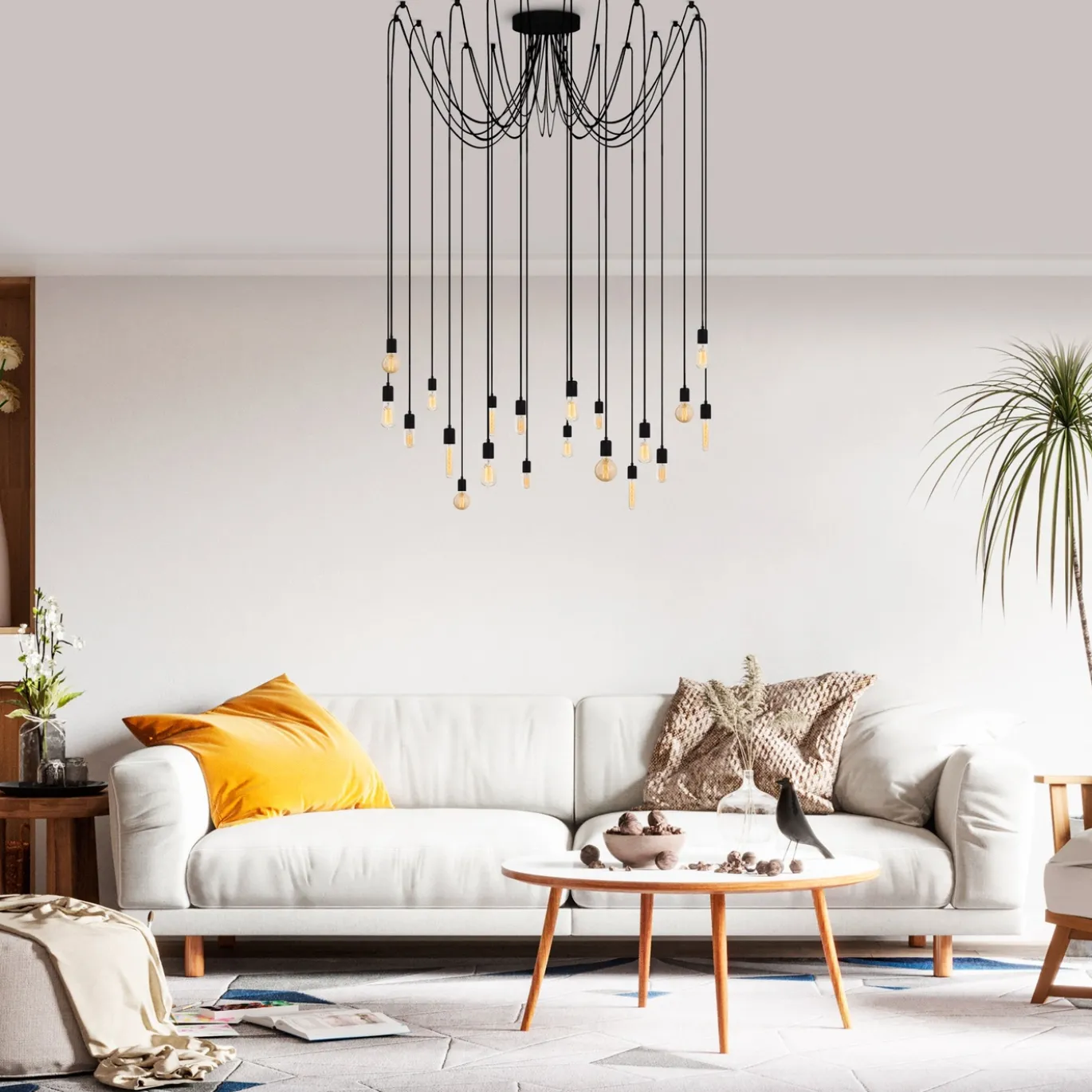 Hanglamp Kabluni 20-Lichts Zwart